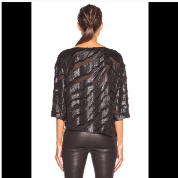 IRO Ornela Burnout Silk Blend Top - Picture 3 of 11